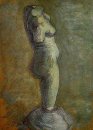 Statuette de plâtre d' un torse féminin 1886 5