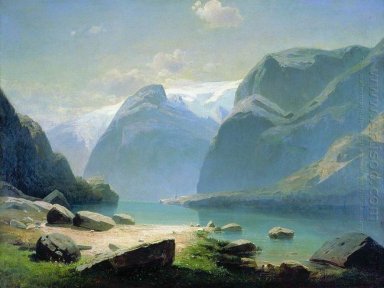 Meer in de zwitserse bergen 1866