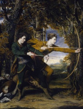 Den Archers dubbelporträtt av överste John Dyke Acland Och Dudl