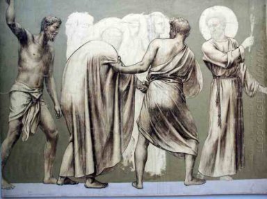 Fresco för dekoration av Pantheon Saints 1