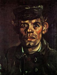 Cabeça de um camponês novo em um tampão repicado 1885
