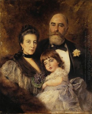 Volkov S Familie Portret van M S Volkov S N Kromane-volkova en S