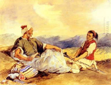 Two_Moroccans Seated In The Countryside