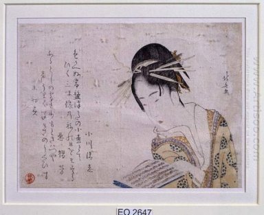 Geisha som läser en bok