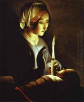 O recém-nascido também chamado St Anne e da Virgem de linho