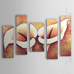 Tangan-Dicat Floral Oil Painting Calla Lily - Set Dari 5 1302-Fl