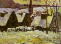 Vila bretão sob a neve 1894