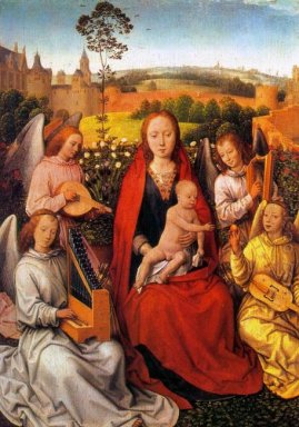 Virgen y niño con ángeles del músico