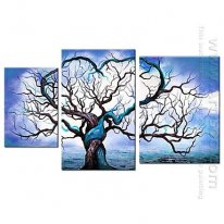 Pintados à mão pintura a óleo abstrata - conjunto de 3