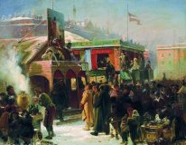 Messestände Auf Admiralitätsplatz Sankt Petersburg