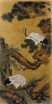 Кран - Сосна - Китайская живопись (Полу-ручной)
