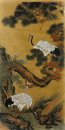Crane - Pine - pintura chinesa (Semi-manual)