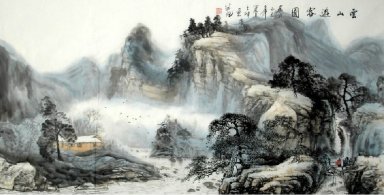 Berg en Rivier - Chinees schilderij