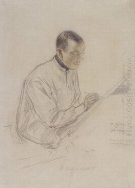 Portret van D S Stelletsky op het werk 1900