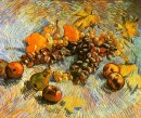 Stilleben med äpplen Pears citroner och druvor 1887
