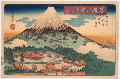 Soirée de neige Fuji à partir d\'un ensemble de huit vues célèbre