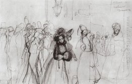 Sketch Of The Ilustrasi Untuk Gogol S Nevsky Prospect