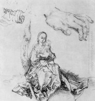 étudier feuille avec Madonna et la main de l'enfant et le mancho