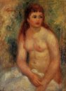 Seduti giovane donna nuda