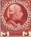 Conception pour le timbre d'anniversaire avec l'empereur autrich