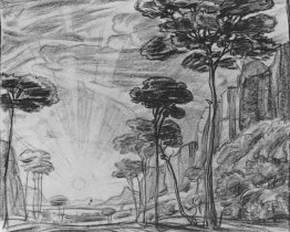 Landscape Dengan Pohon-Pohon Tinggi