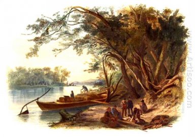 Festen där Karl Bodmer färdades stannade för att lägret alo