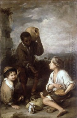 Dos muchachos campesinos y un niño Negro 1660