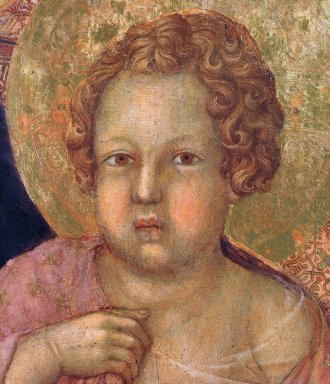 Vierge et l\'Enfant sur ​​un trône devant Fragment latérale 1311