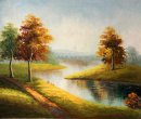 Hand-painted Landscape Oil Painting with Stretched Frame
