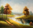 Handgeschilderde Landschap olieverfschilderij met Uitgerekte Fra