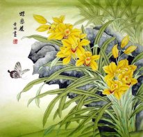 Kupu-Kupu-Flowerse - Lukisan Cina