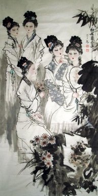 Beautiful Ladies - Lukisan Cina