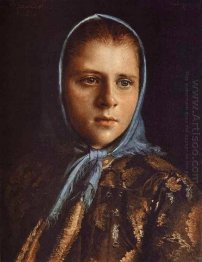 Rysk flicka i en blå sjal 1882