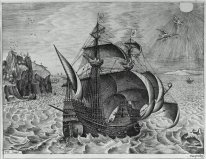 Bewaffnet Dreimaster mit Dädalus und Ikarus in den Himmel 1562