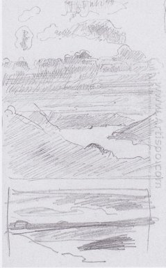 Lake Thun från vägen till plätera Schynigen 1908