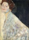 Portret van Een Dame In Wit Afgewerkte 1918