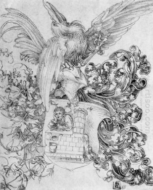 Wappen mit offenen Mann hinter