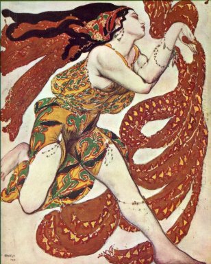 Kostym för en Bacchante I Narcisse By Tcherepnin 1911