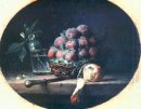Still Life with Plums and a Lemon