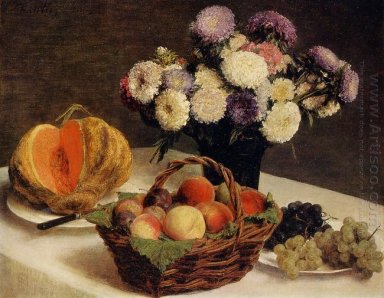 Flowers And Fruit A Melon 1865