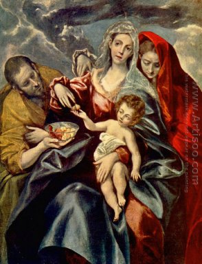 Den heliga familjen med St Mary Magdalen 1595-1600
