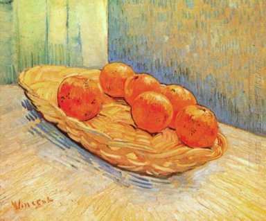 Ainda vida com cesta e seis laranjas 1888
