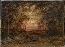 Coucher de soleil dans la forêt 1866