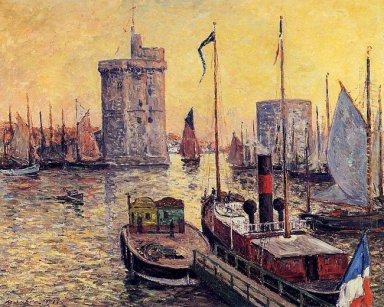 El puerto de La Rochelle en el crepúsculo 1911