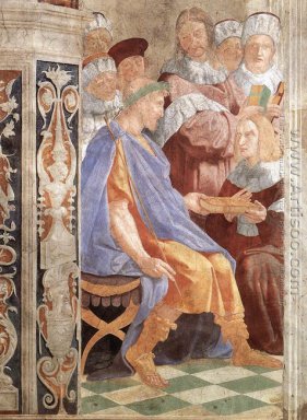 Gregorio IX che approva il Decretali