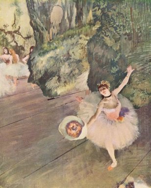 Danseres met een boeket bloemen de sterren van het ballet