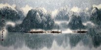 Montañas, nieve - la pintura china
