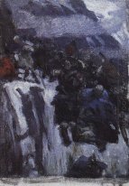 Russian Troops Under Suvorov Crossing The Alps Study 1899