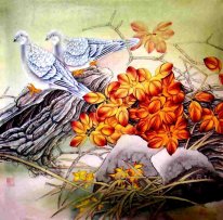 Vogels&Bloemen - Chinees schilderij