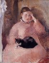 Donna con un gatto